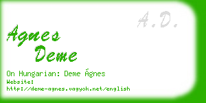 agnes deme business card