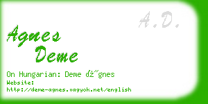 agnes deme business card